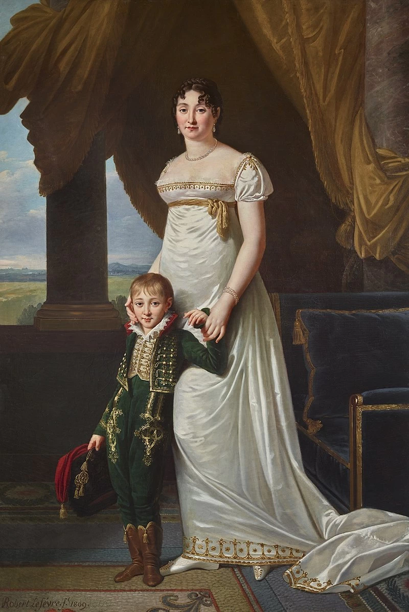 Ritratto della baronessa Solignac con suo figlio Jean - Baptiste, Eugène
